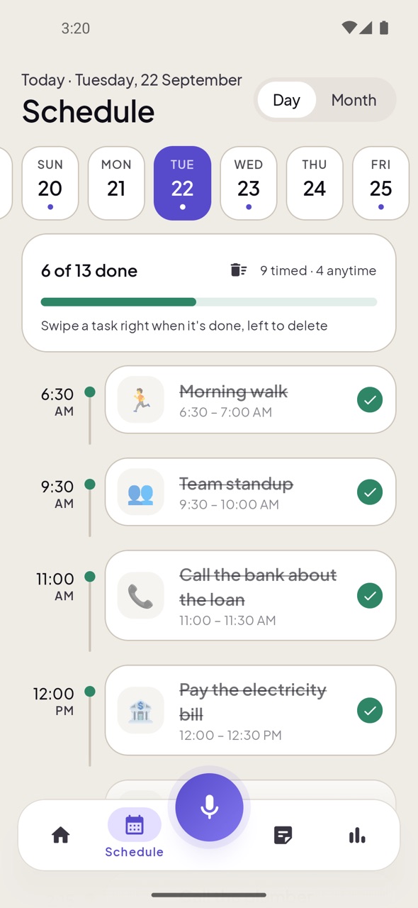 Day timeline